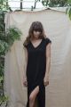 Sukienka maxi z rozcięciem czarna