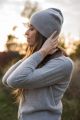 Kaszmirowa dwustronna czapka beanie szara/grafit