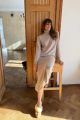 Kaszmirowa midi spódnica 100% kaszmir latte