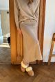 Kaszmirowa midi spódnica 100% kaszmir latte