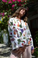Kimono bawełniane w warzywny print